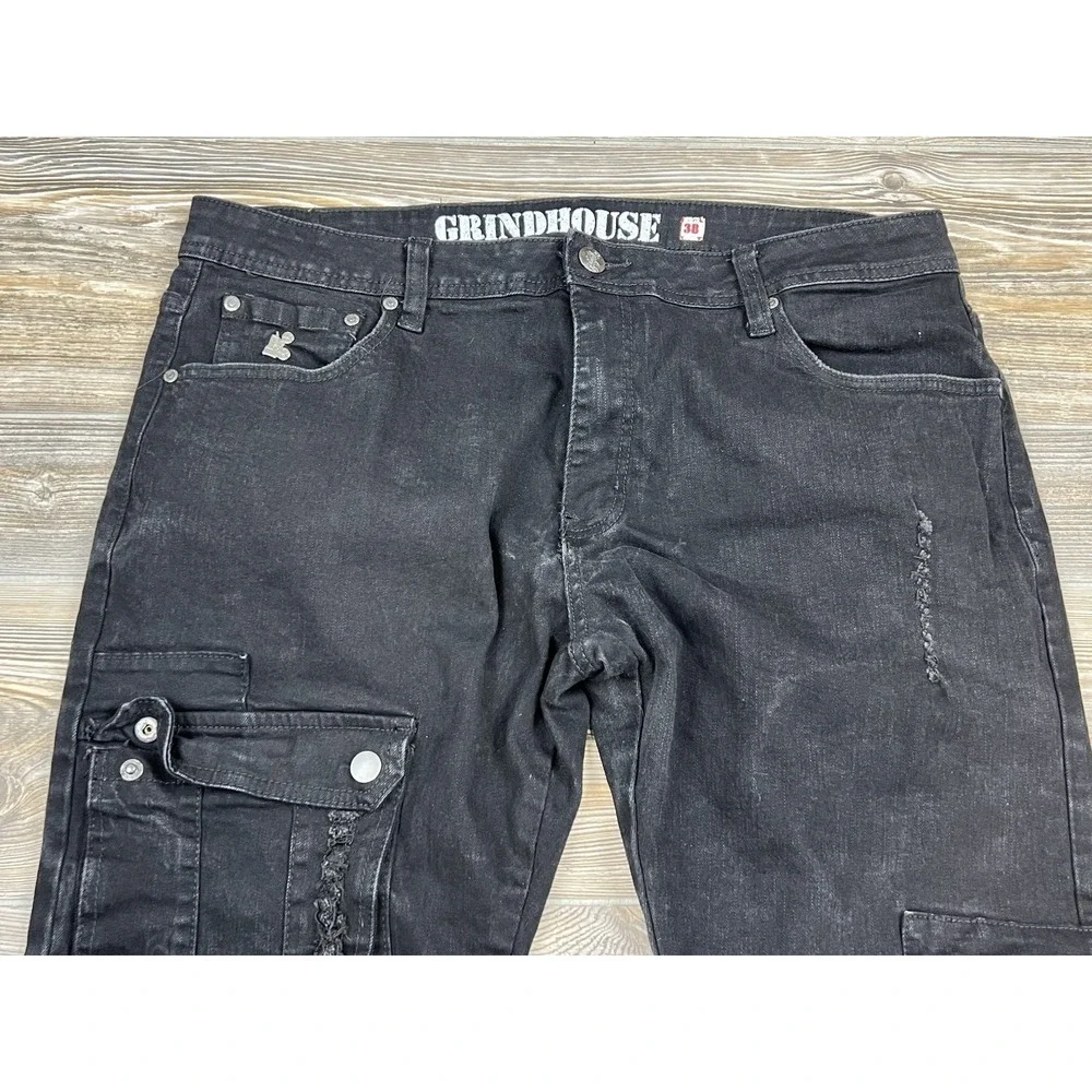 Grindhouse Men's Jeans Size 38/32 Street Wear Punk Grunge‎ Tactical Pockets Y2K
